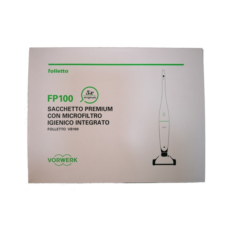Confez. 5 Filtrello Premium Originali Vorwerk Folletto Aspirapolvere VB100