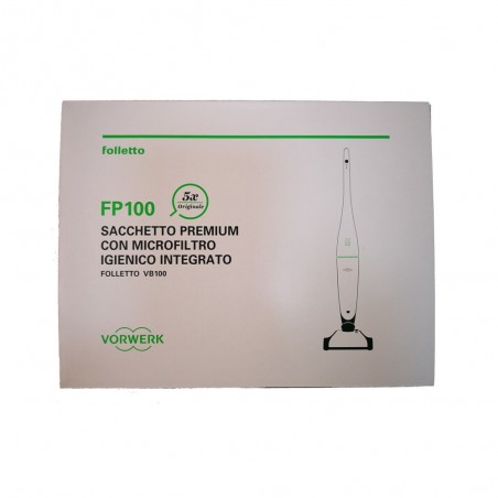 Confez. 5 Filtrello Premium Originali Vorwerk Folletto Aspirapolvere VB100