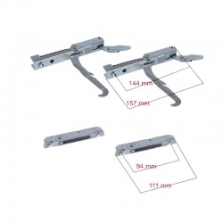 Set due cerniere forno porta leggera per Lofra + due portarulli