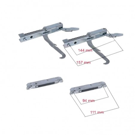 Set due cerniere forno porta leggera per Lofra + due portarulli