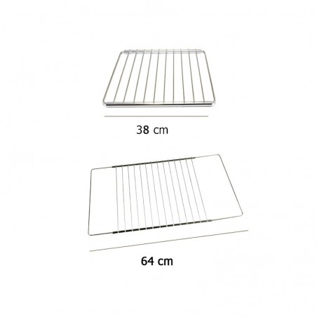 Griglia per Forno Universale Estendibile con Molla di Bloccaggio Lunghezza 32 cm Larghezza da 38 a 55 cm F6817
