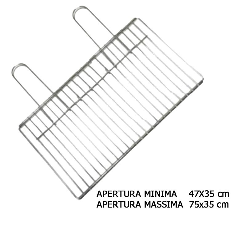Griglia Barbecue Cromata Estendibile 35 x 47 - 35 x 75 cm 330104