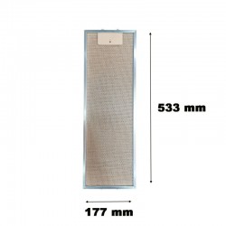 Filtro In Alluminio Per Cappe Rex Electrolux Elica Faber AEG 177x533x9 mm