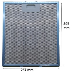 Filtro Metallico in Alluminio per Cappa Elica 267 x 305 x 9 mm GRI0009219A