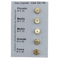 Ugelli Cicler per Cucina Piano Cottura Gas G.P.L. 5 Fuochi 2 Medi Passo 6 MB CG143
