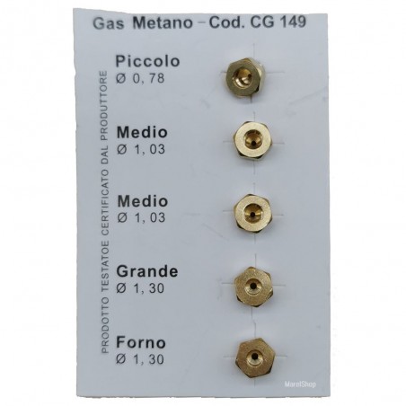 Ugelli Cicler per Cucina Piano Cottura Gas Metano 5 Fuochi 2 Medi Passo 6 MB CG149