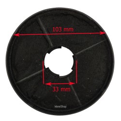 Filtri in Carbone 2 Pezzi per Cappa Silverline CF130 Diametro Esterno 103 mm Interno 33 mm CF130