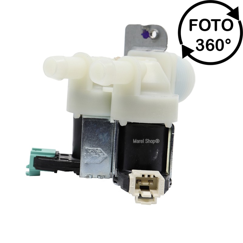 Elettrovalvola Valvola Carico Acqua 2 vie 180° per Lavatrice Whirlpool Ignis Bauknecht 481228128468