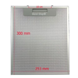 Filtro Antigrasso in Metallo per Cappa Faber 253 x 300 mm con Denti Superiori Distanza 10 cm 133.0018.480