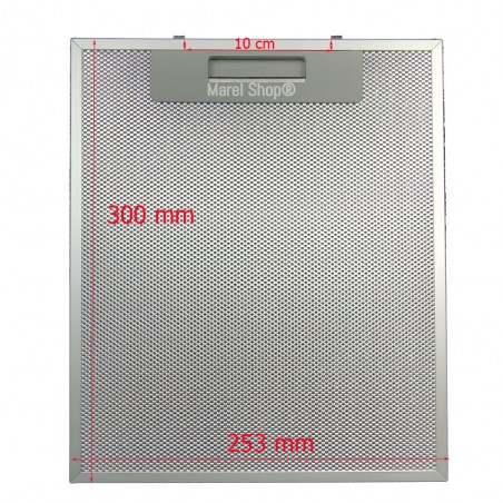 Filtro Antigrasso in Metallo per Cappa Faber 253 x 300 mm con Denti Superiori Distanza 10 cm 133.0018.480
