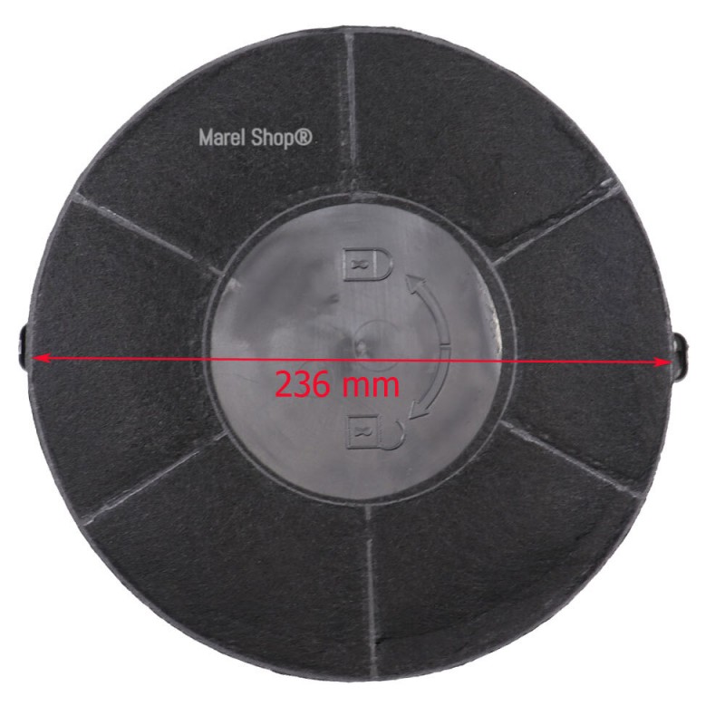 Filtro in Carbone MOD 48 per Cappa Elica Modello VEGA e KREA Diametro 236 mm H 30 mm 9029793610