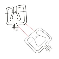 Resistenza Doppia Superiore per Forno Electrolux Rex 1650 W + 800 W 3970129015