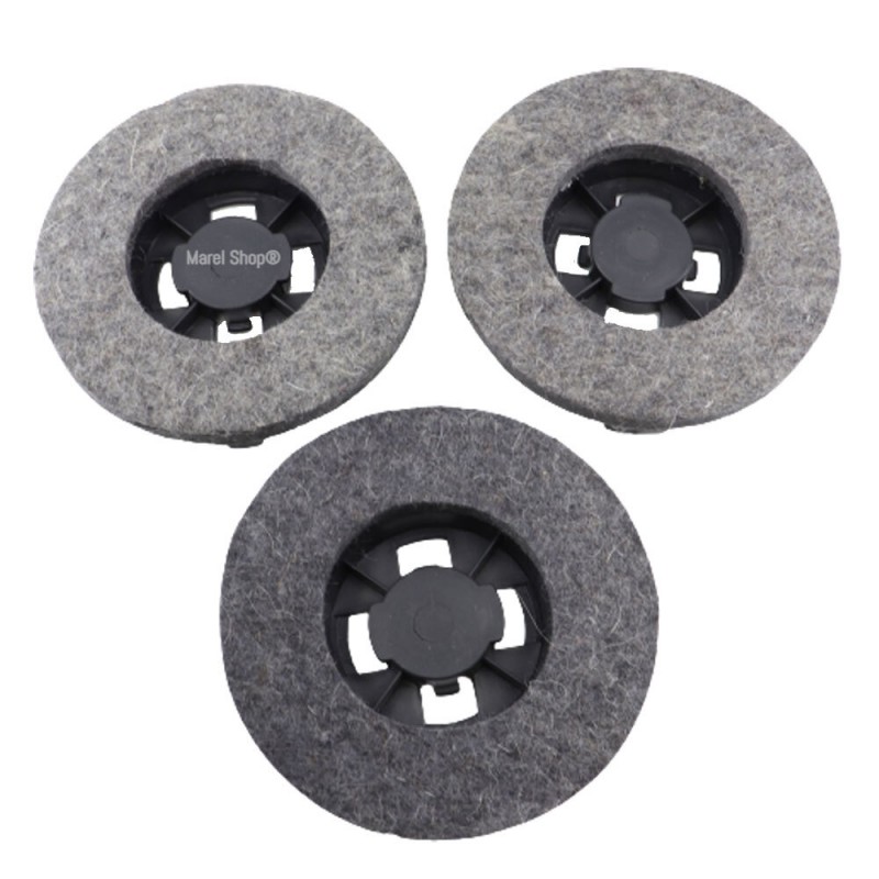 Kit Spazzole per Lucidatrice con Feltro per Lucidatura - Tipo con Gancetti di Fissaggio O027