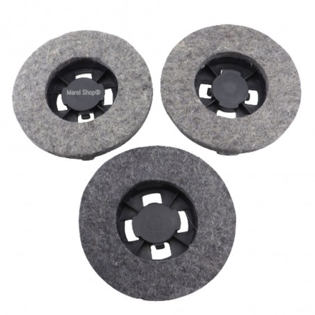 Kit Spazzole per Lucidatrice con Feltro per Lucidatura - Tipo con Gancetti di Fissaggio O027