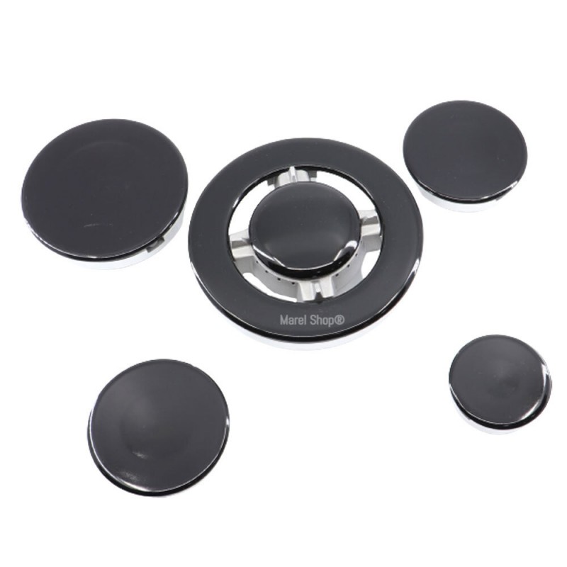Kit bruciatori + piattelli 5 fuochi per cucine con tripla corona