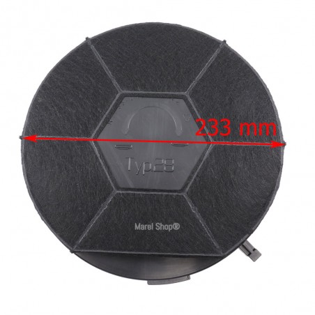 Filtro in Carbone Antiodore Diametro 233 mm per Cappa Elica Type 28 F00173