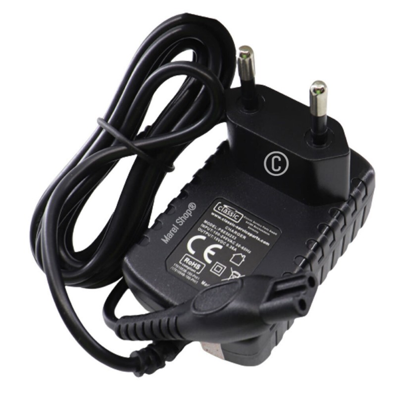 Alimentatore caricabatterie 15 V 0,36 A 5,4 W per rasoio Philips