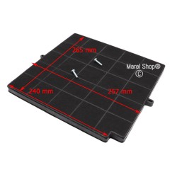 Filtro ai Carboni Attivi Antiodore con Viti TYPE F16CS 265 x 240 x 257 mm per Cappa Elica Airforce Whirlpool Electrolux AEG F004