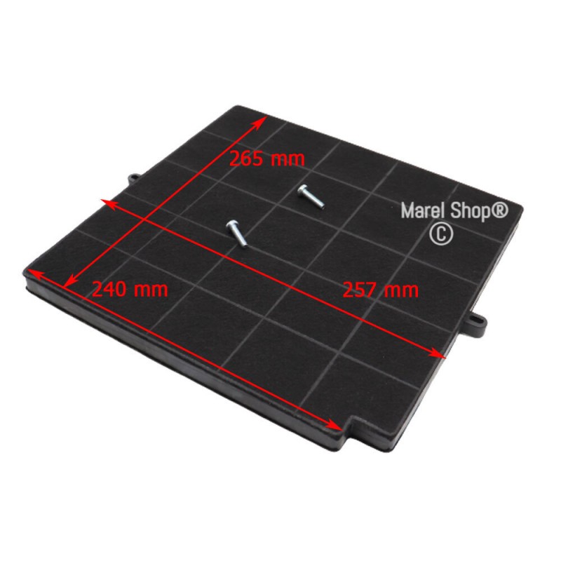Filtro ai Carboni Attivi Antiodore con Viti TYPE F16CS 265 x 240 x 257 mm per Cappa Elica Airforce Whirlpool Electrolux AEG F004