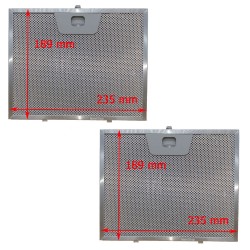 Coppia Filtri Metallici in Alluminio 235 x 189 mm per Cappa Faber Inca Smart 133.0017.055