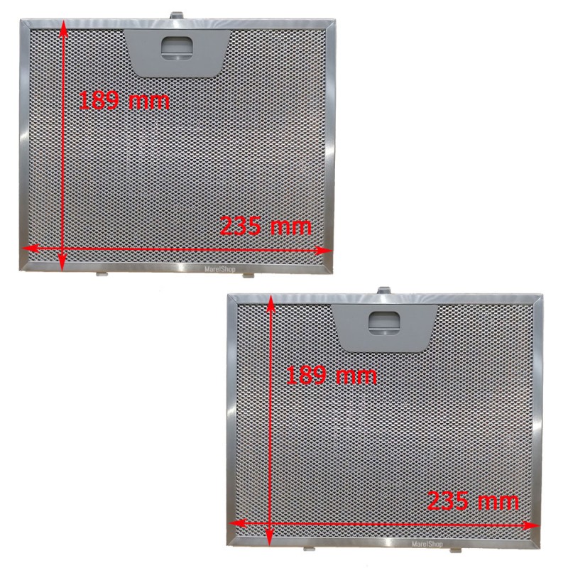 Coppia Filtri Metallici in Alluminio 235 x 189 mm per Cappa Faber Inca Smart 133.0017.055