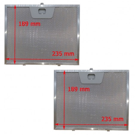 Coppia Filtri Metallici in Alluminio 235 x 189 mm per Cappa Faber Inca Smart 133.0017.055