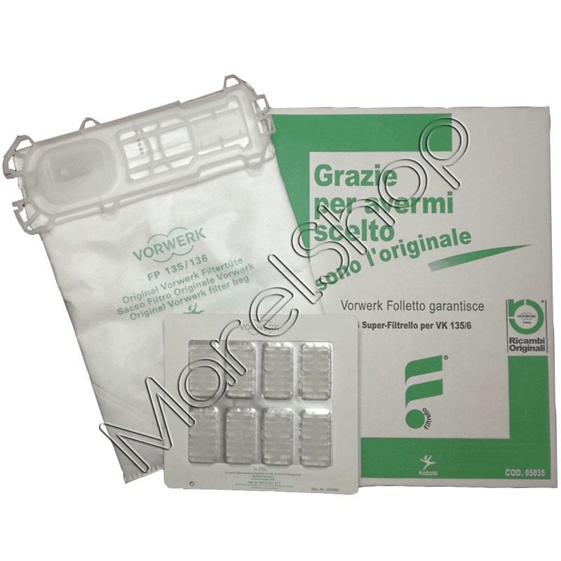 Sacchetti + Profumatori Originali Vorwerk Folletto VK135 VK136