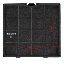 Filtro ai carboni attivi 240 x 225 mm H 30 mm MOD D241 per cappa Best Candy Whirlpool