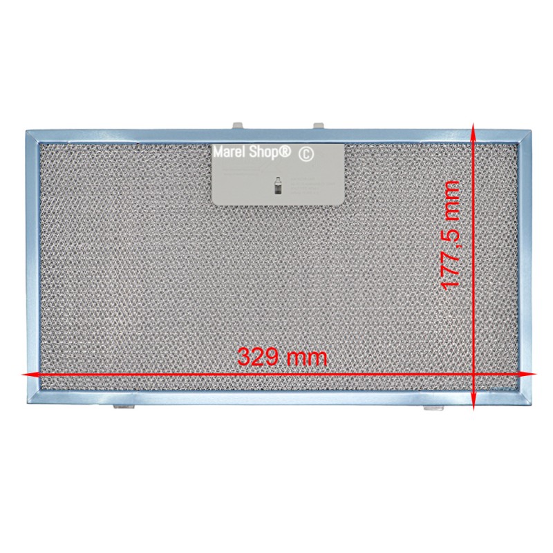 Filtro Metallico Antigrasso in Alluminio 329 x 177,5 mm per Cappa Elica GF08PB