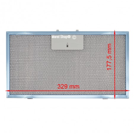 Filtro Metallico Antigrasso in Alluminio 329 x 177,5 mm per Cappa Elica GF08PB