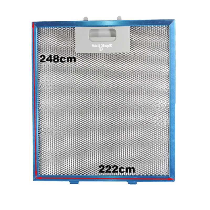 Filtro Metallico in Alluminio per Cappa Elica 222 x 248 x 9 mm GF04MC