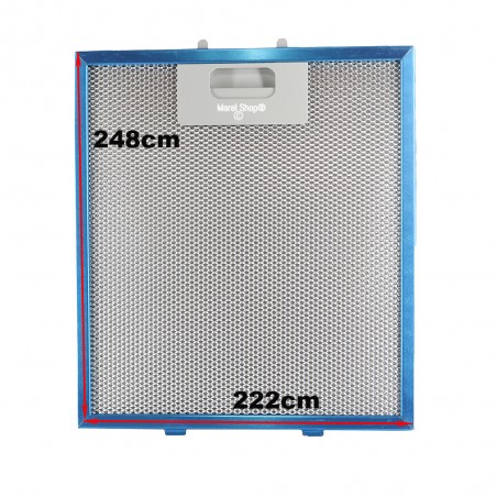 Filtro Metallico in Alluminio per Cappa Elica 222 x 248 x 9 mm GF04MC