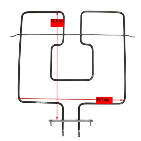 Resistenza Superiore 1400W 37,8 x 36,7 cm per Forno Whirlpool Ignis Bauknecht 480121104179