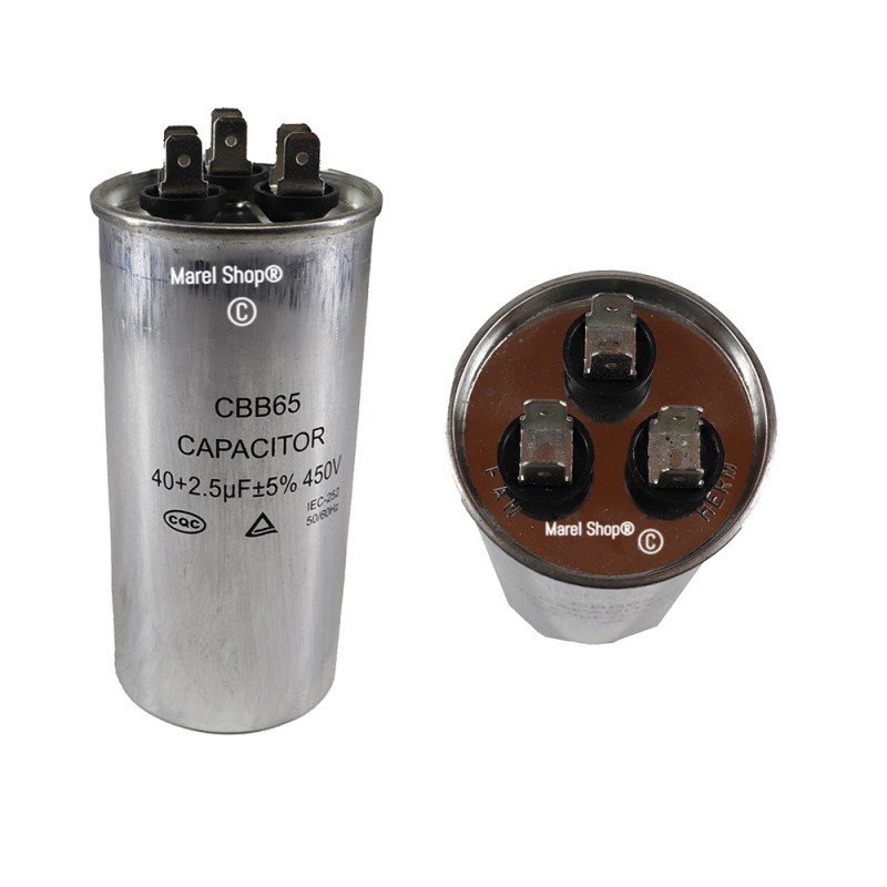 Condensatore per condizionatore doppia potenza 40 + 2,5 μF 450 V