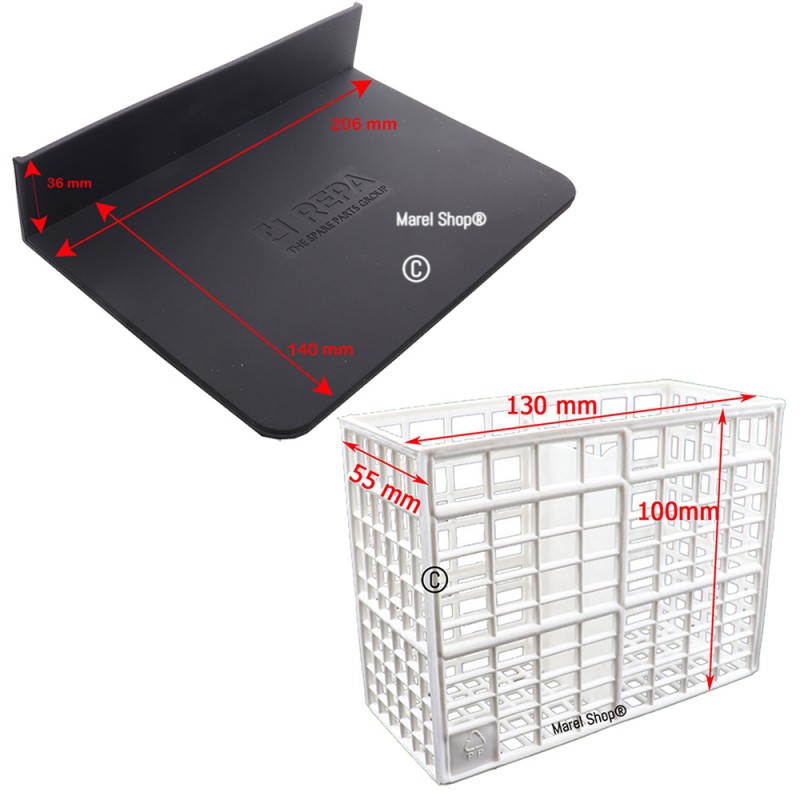 Kit tappetino in gomma appoggio pressino portafiltro + cestello portaposate