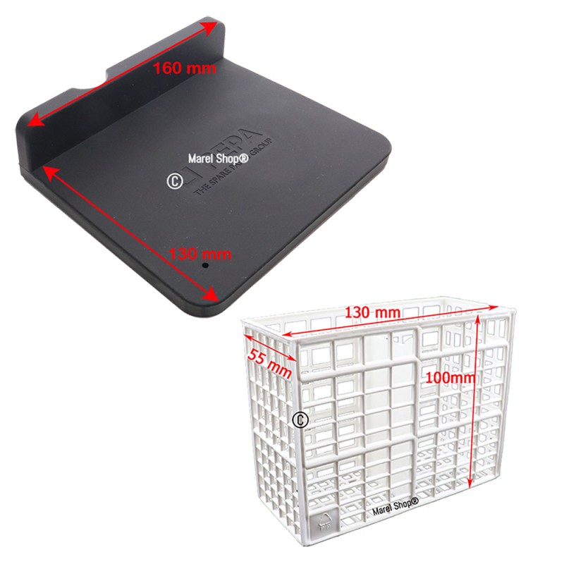 Kit tappetino in gomma appoggio pressino portafiltro + cestello portaposate