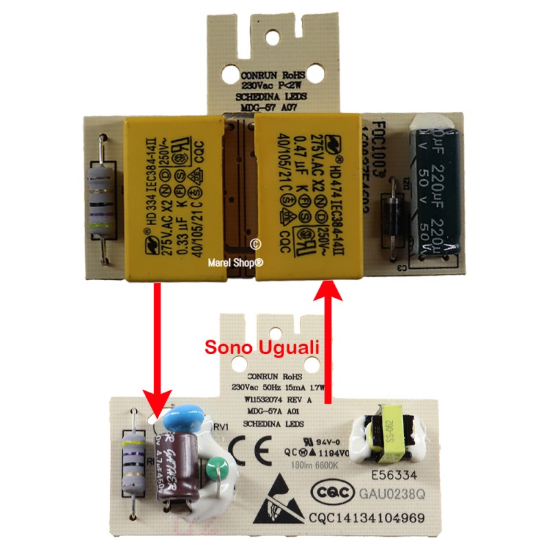 Luce lampada lampadina faretti led 16002754602 per frigorifero Whirlpool Hotpoint Ariston Indesit C00345689