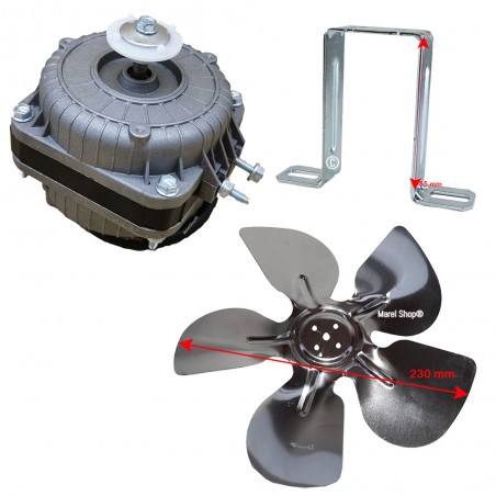 Motore con ventola per banco bancone frigo uso professionale 10 Watt 220 Volt con staffa