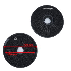 Filtri in Carbone 2 PZ MOD 190 per Cappa Best Candy ECFB02