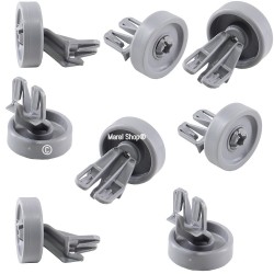 Kit 8 pezzi ruote rotelline per cesto inferiore lavastoviglie Whirlpool Ignis Bauknecht 481252888112