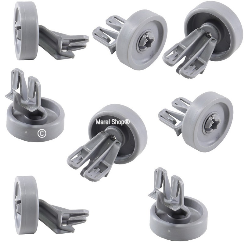 Kit 8 pezzi ruote rotelline per cesto inferiore lavastoviglie Whirlpool Ignis Bauknecht 481252888112