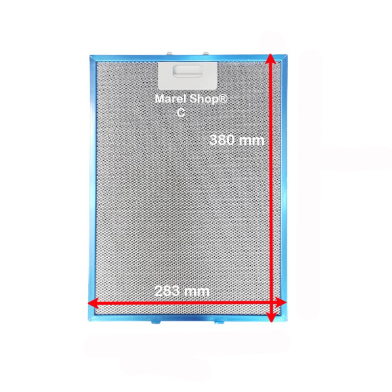 Filtro Metallico in Alluminio 283 x 380 mm per Cappa Elica 30302004