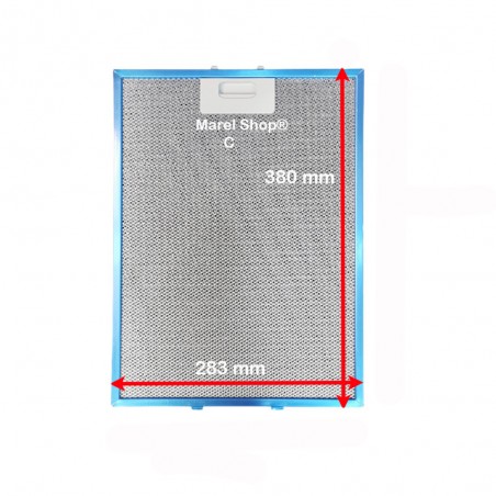 Filtro Metallico in Alluminio 283 x 380 mm per Cappa Elica 30302004