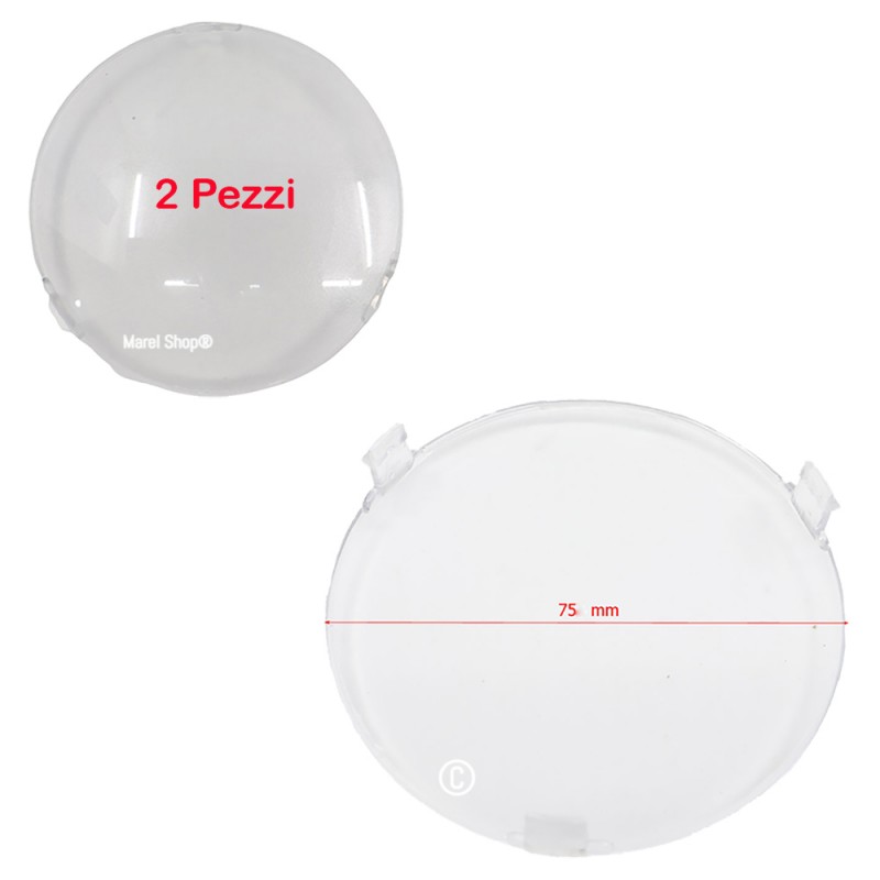 Kit 2 Pezzi Plafoniera Coprilampada Diametro 75 mm per Cappa Elica Whirlpool Turboair Modello Sofia 3001T