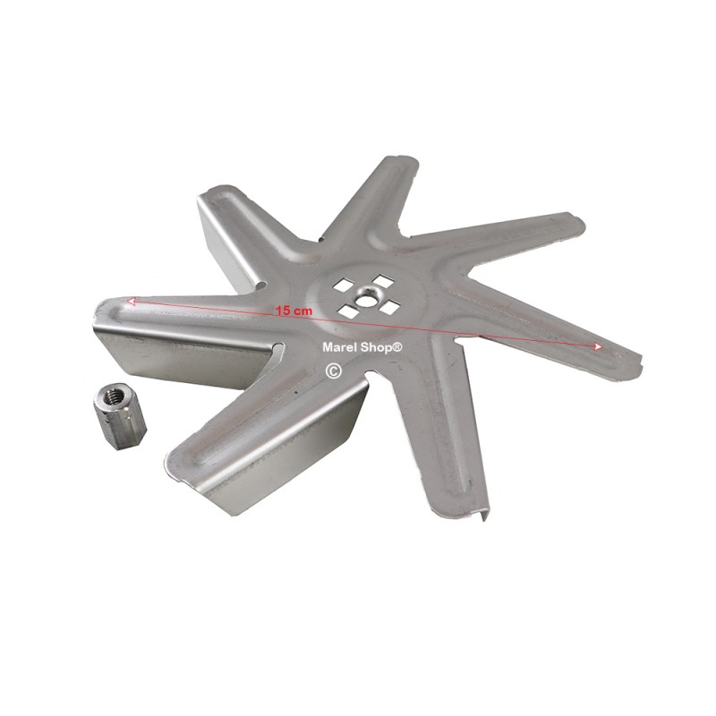 Ventola Girante 7 Pale con Dado Diametro 15 cm per Forno Bosch Siemens 00650472