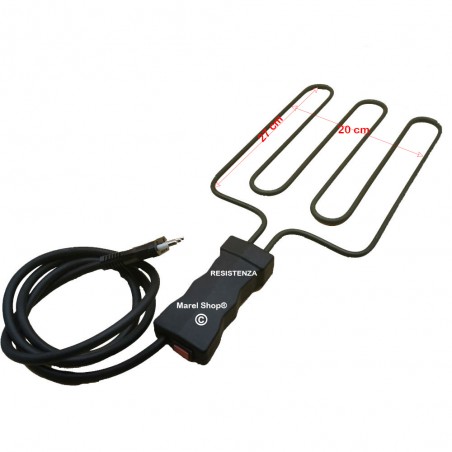 Resistenza Universale 2000 W 27 x 20 cm con Manico per Bistecchiera B175