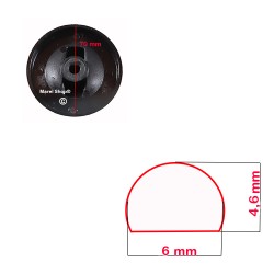 Manopola Cucina Friggitrice Cuoci Pasta Ristorazione Professionale Attacco Mezza Luna 6 x 4,6 mm Esterno 70 mm 3241402