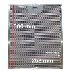 Filtro Metallico in Alluminio 253 x 300 x 8 mm per Cappa Faber Franke 133.0017.054
