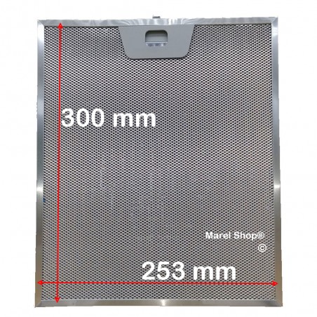 Filtro Metallico in Alluminio 253 x 300 x 8 mm per Cappa Faber Franke 133.0017.054