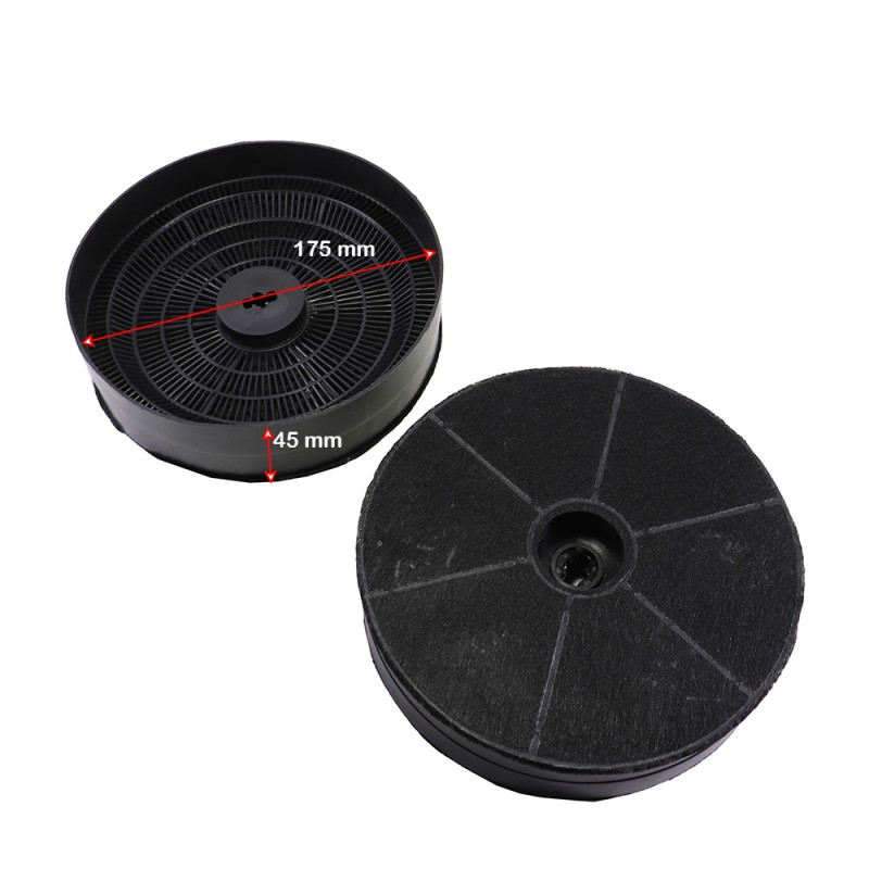 Coppia Filtri in Carbone per Cappa Galvamet Diametro 175 mm H 45 mm Type D186 0051H01000